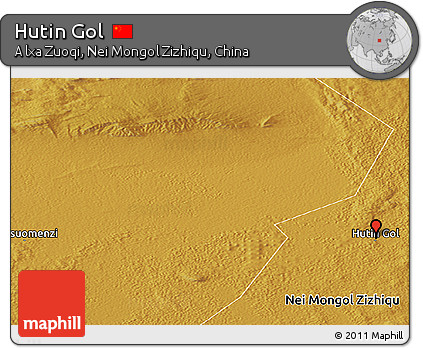 Physical Panoramic Map of Hutin Gol