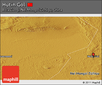 Physical Panoramic Map of Hutin Gol