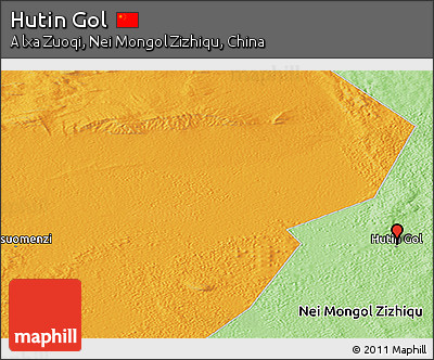Political Panoramic Map of Hutin Gol