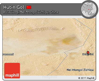 Satellite Panoramic Map of Hutin Gol