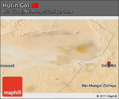 Satellite Panoramic Map of Hutin Gol