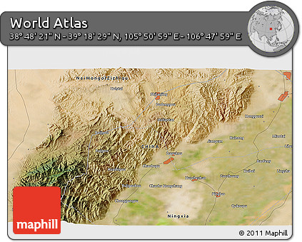 Satellite 3D Map of the Area around 39° 3' 25" N, 106° 19' 29" E