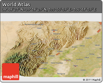 Satellite 3D Map of the Area around 39° 3' 25" N, 106° 19' 29" E