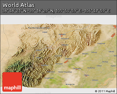 Satellite 3D Map of the Area around 39° 3' 25" N, 106° 19' 29" E