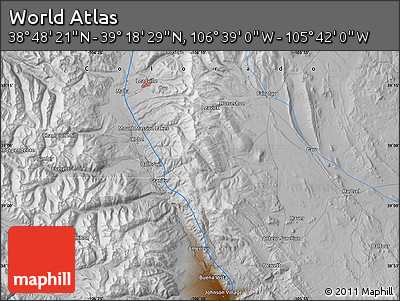 Physical Map of the Area around 39° 3' 25" N, 106° 10' 30" W