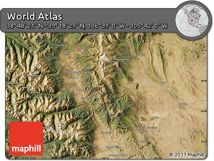 Satellite Map of the Area around 39° 3' 25" N, 106° 10' 30" W