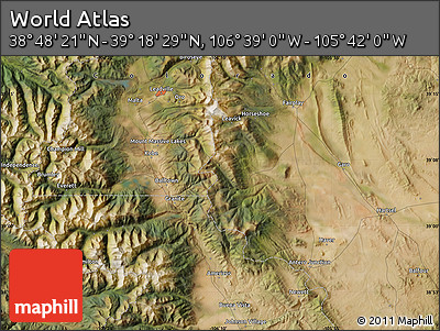 Satellite Map of the Area around 39° 3' 25" N, 106° 10' 30" W