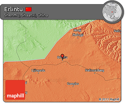 Political 3D Map of Erlintu