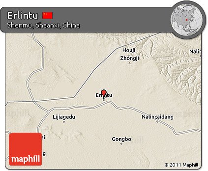 Shaded Relief 3D Map of Erlintu