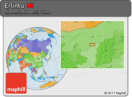 Political Location Map of Erlintu