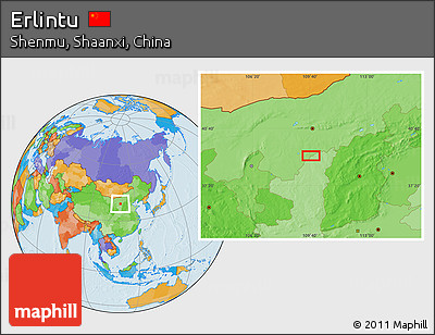 Political Location Map of Erlintu