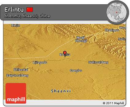 Physical Panoramic Map of Erlintu