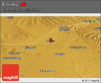 Physical Panoramic Map of Erlintu