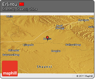 Physical Panoramic Map of Erlintu