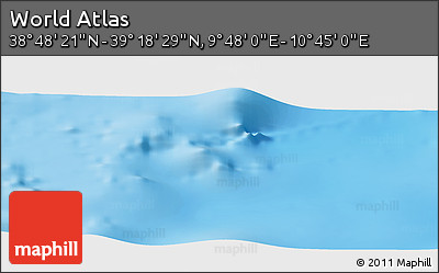 Physical Panoramic Map of the Area around 39° 3' 25" N, 10° 16' 30" E