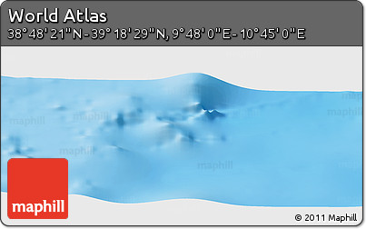 Physical Panoramic Map of the Area around 39° 3' 25" N, 10° 16' 30" E