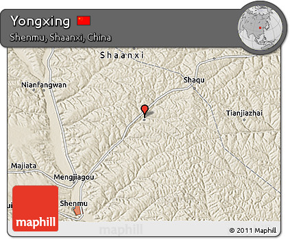 Shaded Relief 3D Map of Yongxing