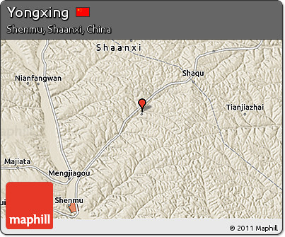 Shaded Relief 3D Map of Yongxing
