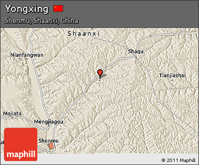 Shaded Relief 3D Map of Yongxing