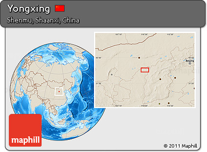 Shaded Relief Location Map of Yongxing