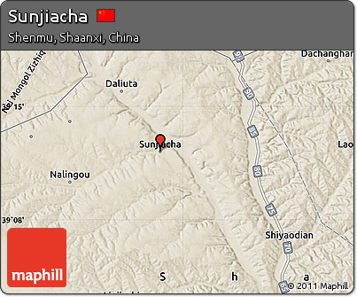 Shaded Relief Map of Sunjiacha