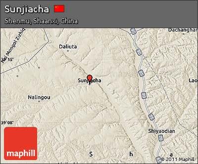 Shaded Relief Map of Sunjiacha