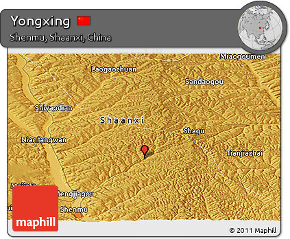 Physical Panoramic Map of Yongxing