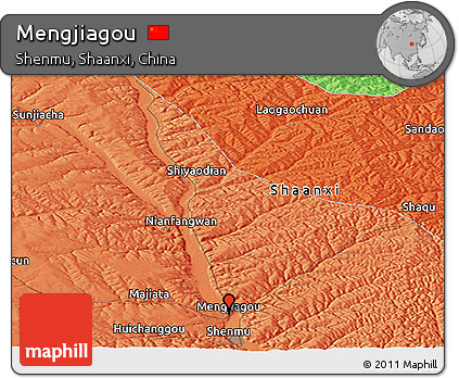 Political Panoramic Map of Mengjiagou