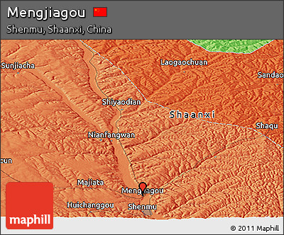 Political Panoramic Map of Mengjiagou