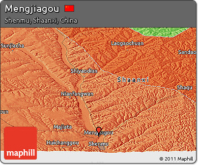Political Panoramic Map of Mengjiagou
