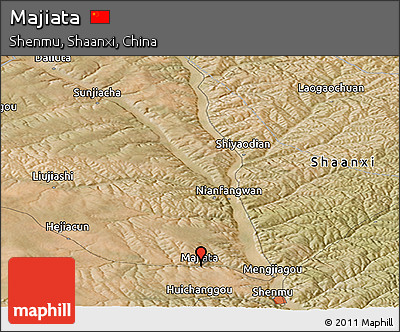 Satellite Panoramic Map of Majiata