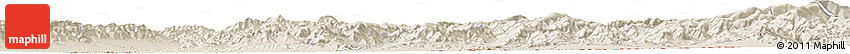 Shaded Relief Horizon Map of the Area around 39° 3' 25" N, 113° 7' 30" E