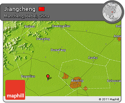 Physical 3D Map of Jiangcheng