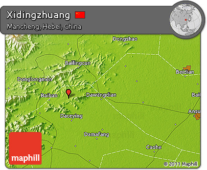 Physical 3D Map of Xidingzhuang