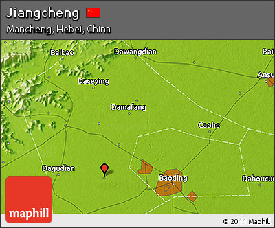 Physical 3D Map of Jiangcheng