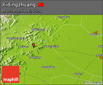 Physical 3D Map of Xidingzhuang