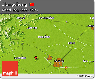 Physical 3D Map of Jiangcheng