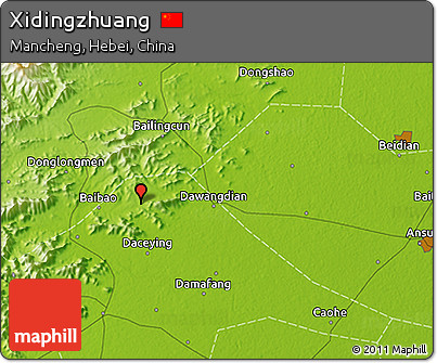 Physical 3D Map of Xidingzhuang