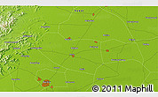 Physical 3D Map of the area around 39° 3' 25" N, 115° 40' 30" E
