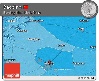 Political 3D Map of Baoding