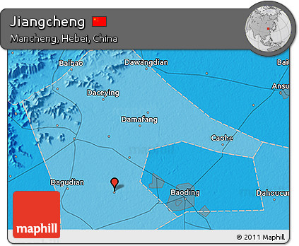 Political 3D Map of Jiangcheng