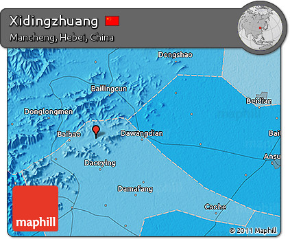 Political 3D Map of Xidingzhuang