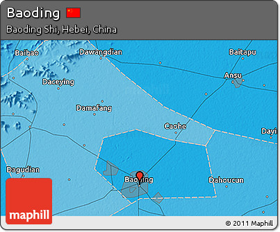 Political 3D Map of Baoding