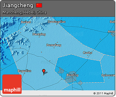 Political 3D Map of Jiangcheng