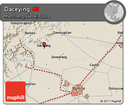 Shaded Relief 3D Map of Daceying