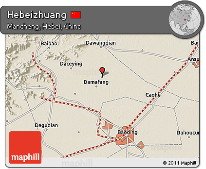 Shaded Relief 3D Map of Hebeizhuang