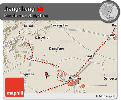 Shaded Relief 3D Map of Jiangcheng