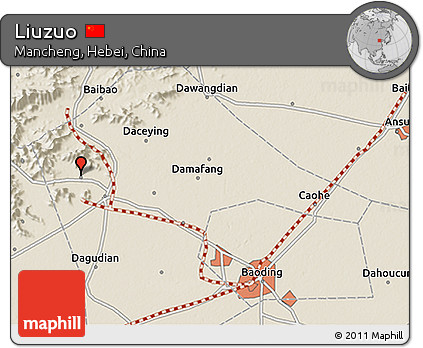 Shaded Relief 3D Map of Liuzuo