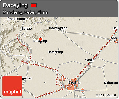 Shaded Relief 3D Map of Daceying