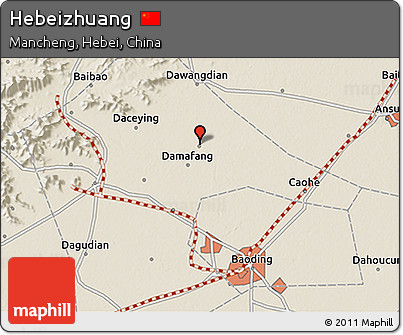 Shaded Relief 3D Map of Hebeizhuang